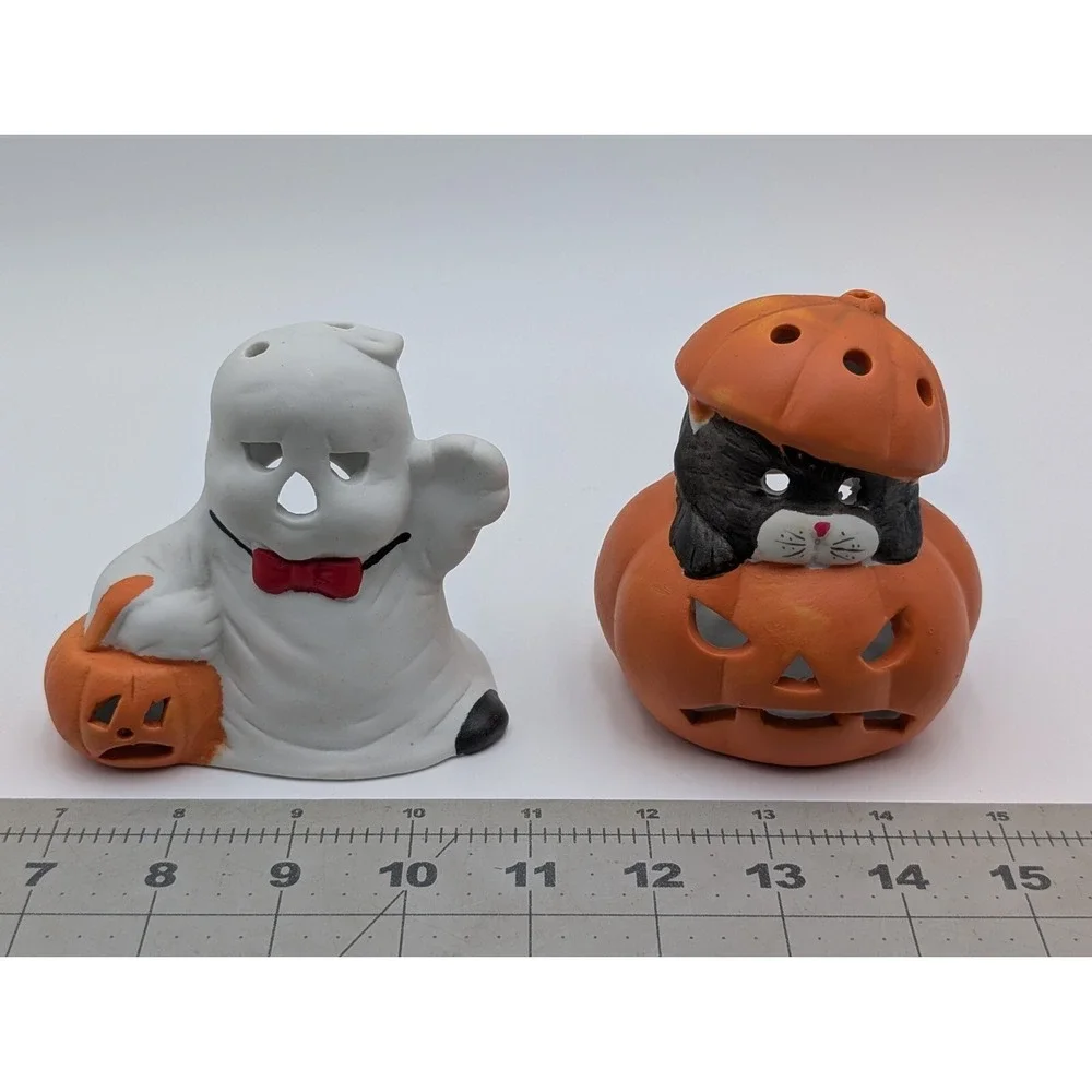 Halloween Tea Light Holder Ghost Cat Pumpkin 4 Inch‎